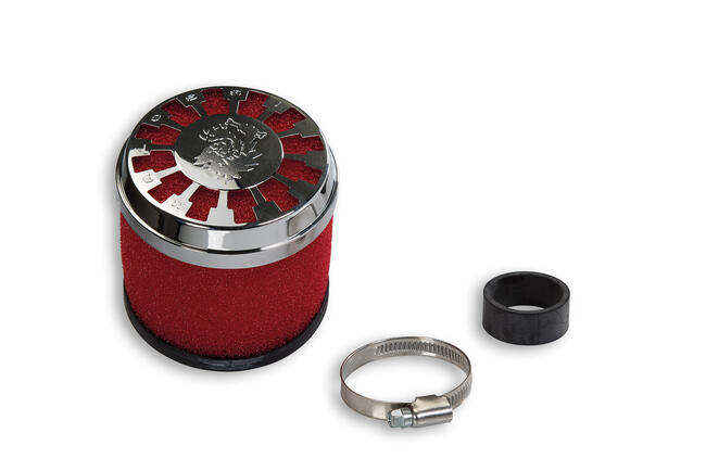 0411729 Filtro Aria Red Filter E13 Con ø 32 / 38 Dritto Per Carburatori Phva / B - Phbn - Phbg - Phbl Malossi