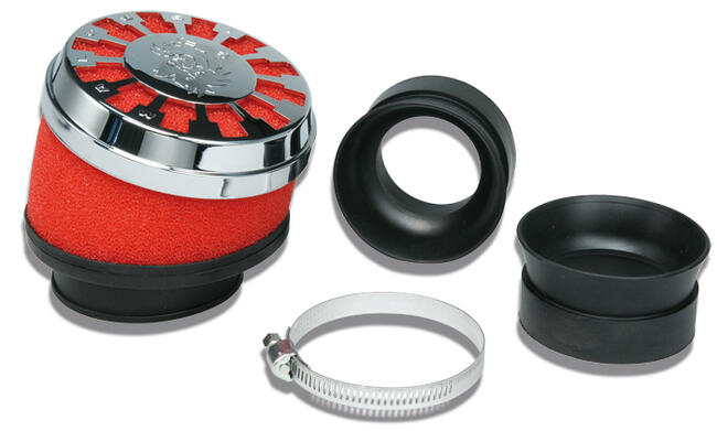 Filtro Aria Red Filter E13 Con ø 42/50/60 Inclinato 25° Per Carburatori Phbh - Mikuni - Keihin