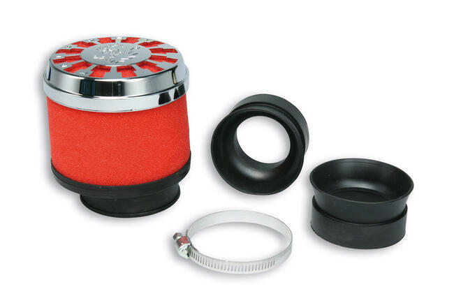 0413528 Filtro Aria Red Filter E13 Con ø 42/50/60 Dritto Per Carburatori Phbh - Mikuni - Keihin Malossi