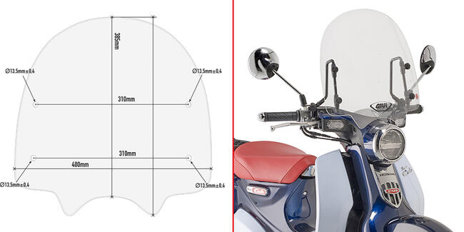 Parabrezza Specifico Trasparente Honda Super Cub Givi 1168a