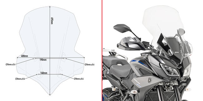 Cupolino Trasparente Specifico Yamaha Tracer 900 Givi 2139dt