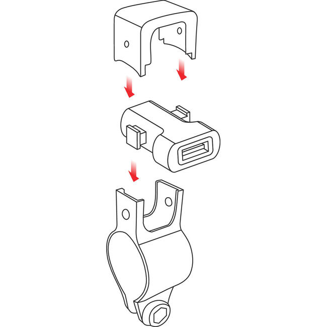 Usb-fix Tube Caricatore Usb Con Fissaggio A Manubrio E Connettori A Forcella - Fast Charge - 3000 Ma - 12/24 A Lampa