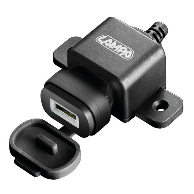 Usb Fix Omega Caricatore Usb Con Fissaggio A Vite E Connettori A Forcella 12/24v Lampa