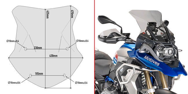 Parabrezza Specifico Fume' Bmw R 1200/r 1250 Gs Kappamoto 5124dk