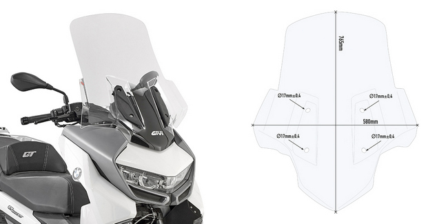 Spoiler Bmw C400gt Trasparente Givi 5132dt