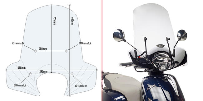 Parabrezza Trasparente Specifico Kymco Like 125 Givi 6109a