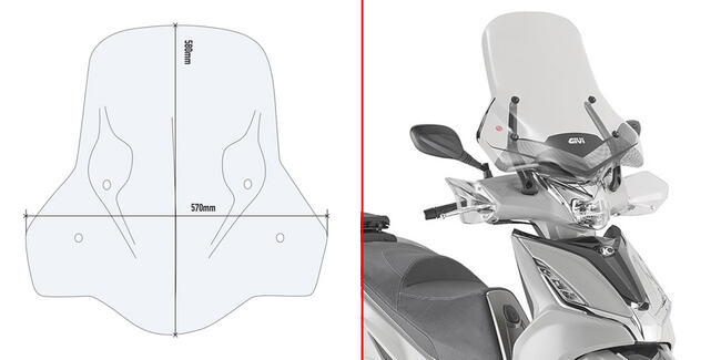 Parabrezza Trasparente Kymco Agility 300 R16 Givi 6114dt