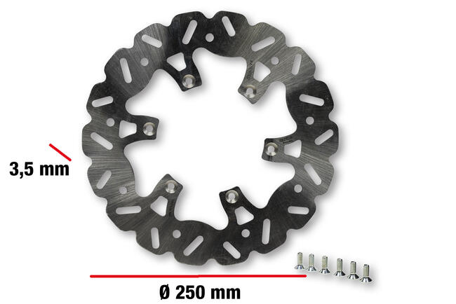 Disco Freno Whoop Disc ø Esterno 250 - Spessore 3,5 Mm Per Kit Forcella F32s E F37r Per Gilera Runner Dal 2006 Malossi
