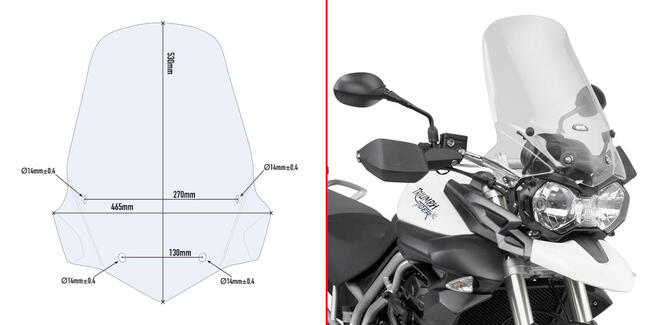 Cupolino Specifico Triumph Tiger 800/800xc/800xr Givi 6401dt