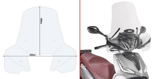 7057ak Spoiler Trasparente Sym/kymco Kappa