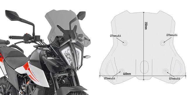 Cupolino Fume' Ktm Adventure Givi 7710d