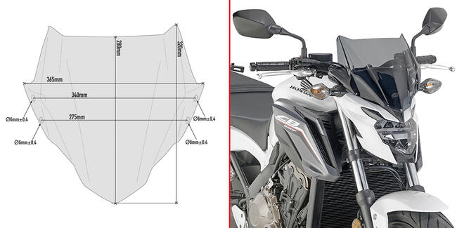 Cupolino Fume' Specifico Honda Cb 650f Givi A1159