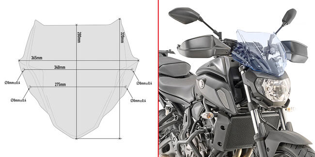 Cupolino Specifico Ice  Yamaha Mt-07 Givi A2140bl