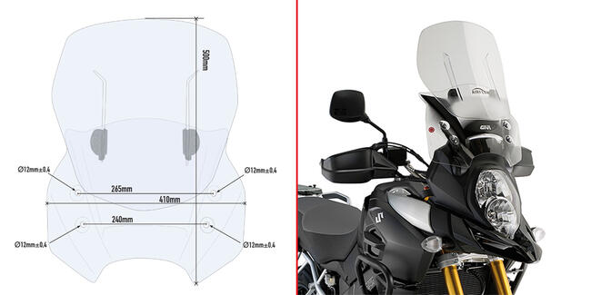 Schermo Trasparente Scorrevole Suzuki Dl 1000v-strom Givi Af3105