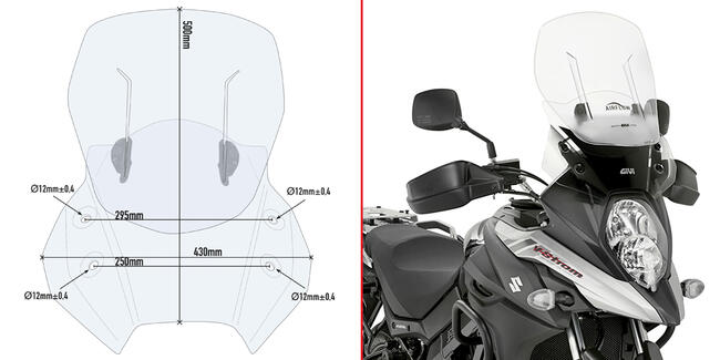 Schermo Trasparente Scorrevole Suzuki Dl650 V-strom Givi Af3112