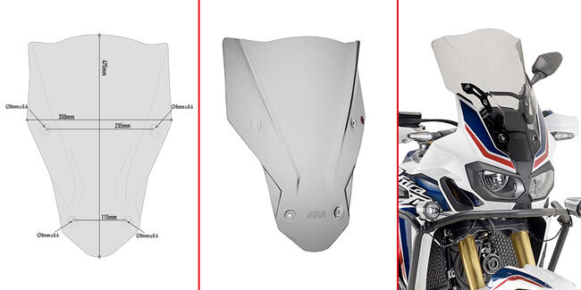 Cupolino Specifico Fume' Honda Crf1000l Africa Twin Givi D1144s