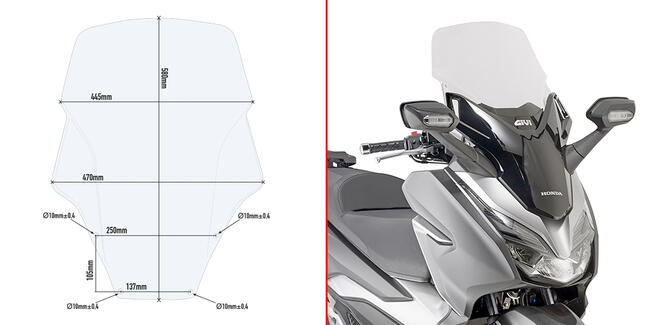 Parabrezza Trasparente Specifico Honda Forza 125/300 Givi D1166st