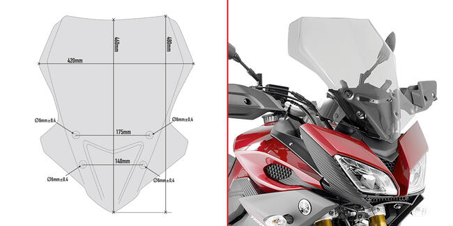 Cupolino Fume' Specifico Per Yamaha Mt-09 Tracer Givi D2122s