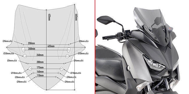 Parabrezza Basso Fume' Specifico Yamaha X-max Givi D2136s