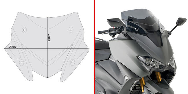 Parabrezza Fume' Yamaha T-max 560 Givi D2147b