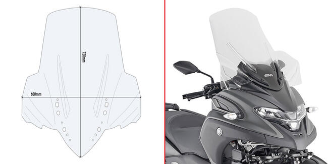 Cupolino Trasparente Yamaha Tricity 300 Givi D2149st