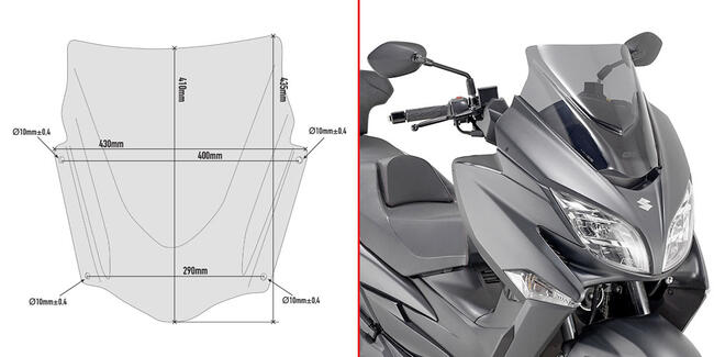 Parabrezza Basso Sportivo Fume' Specifico Suzuki Burgman 400 Givi D3115s