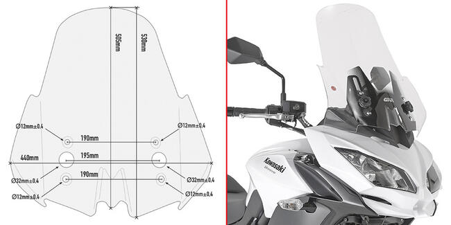 D4122st Cupolino Per  Kawasaki Versys 650 Givi