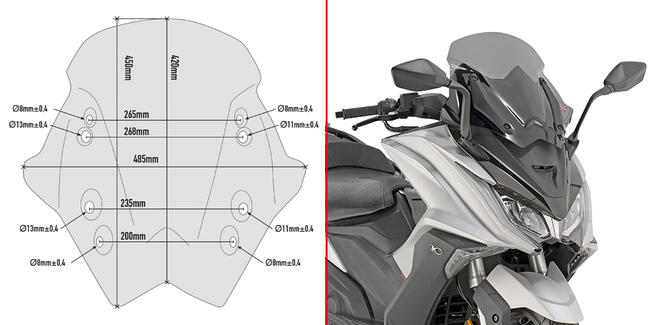 D6110s Schermo Fume' Kymco Ak 550 Givi