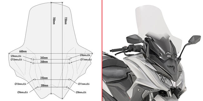 D6110st Schermo Trasparente Kymco Ak 550 Givi