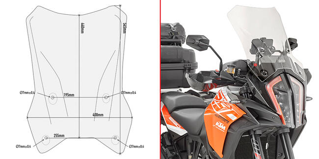 Cupolino Specifico Trasparente Ktm 1290 Super Adventure S Givi D7706st