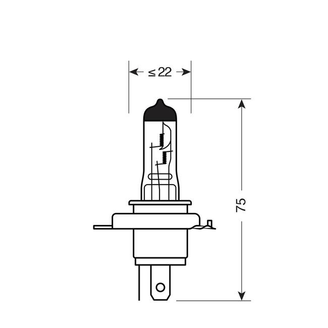 Lampada Alogena 12v H4 60/55w P43t Lampa