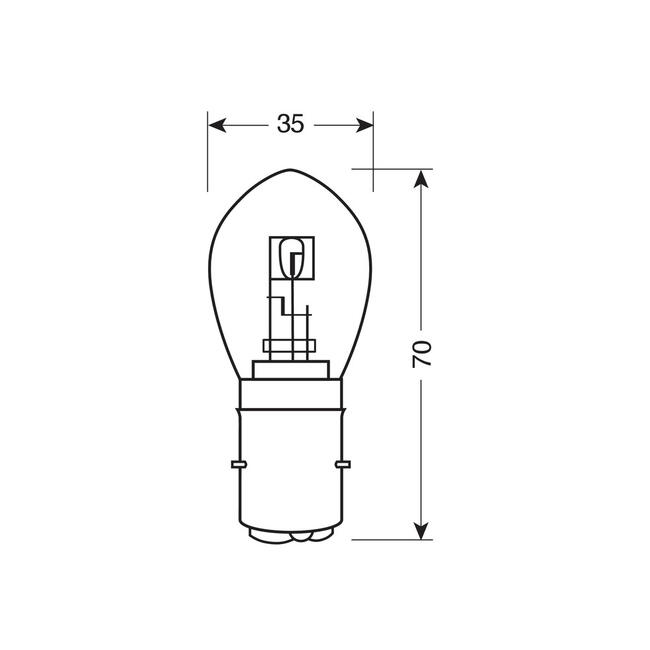 Lampada 2 Filamenti 12v 35/35w Ba20d 1 Pezzo D/blister Lampa