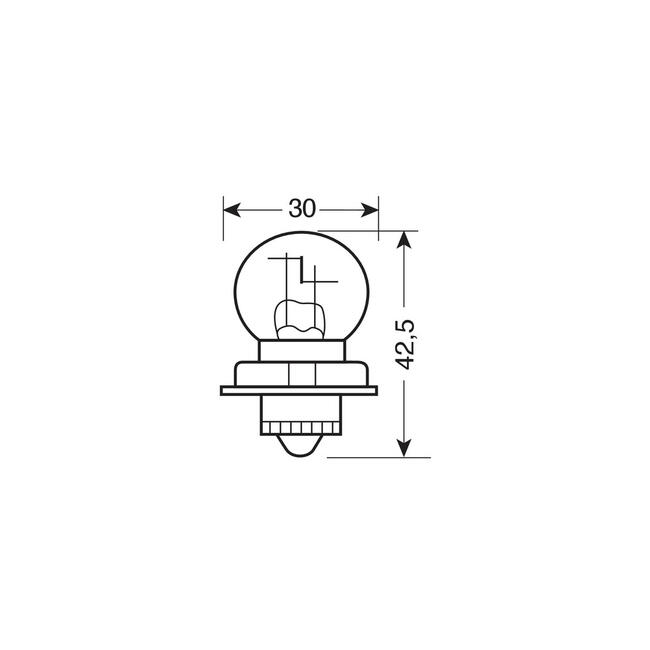 Lampada Asimmetrica 12v 15w P26s 1 Pezzo D/blister Lampa