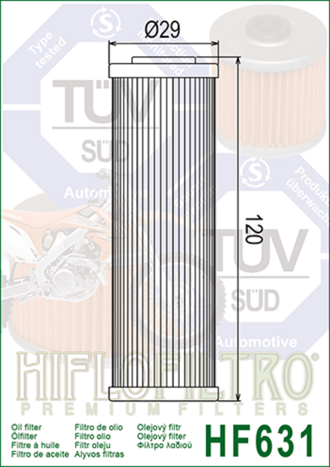 Filtro Olio Omologato Tuv Hiflo