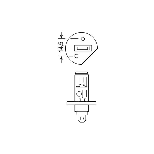 Lampada Alogena 12v H1 55w P14,5s Lampa