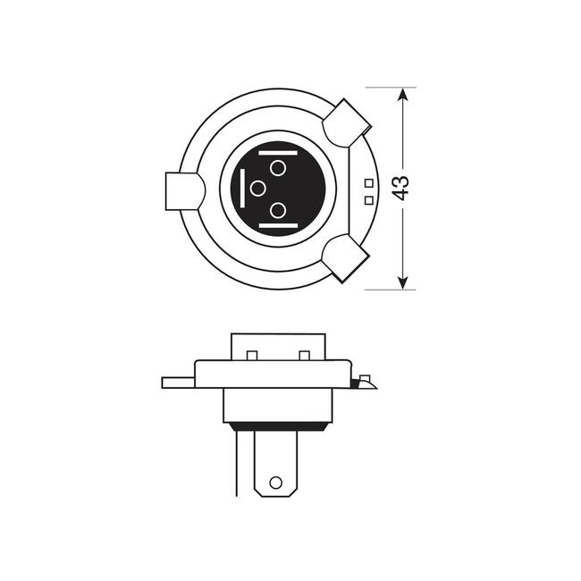 Lampada Alogena 12v H4 60/55w P43t Lampa