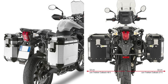 Portavaligie Laterale Triumph Tiger 800/800xc Givi Pl6401cam