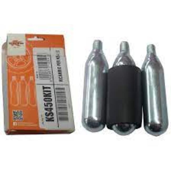 Ks450kit Set Di Tre Bombolette Di Co2 Di Ricambio Per Kit Ripara Gomme Ks450.