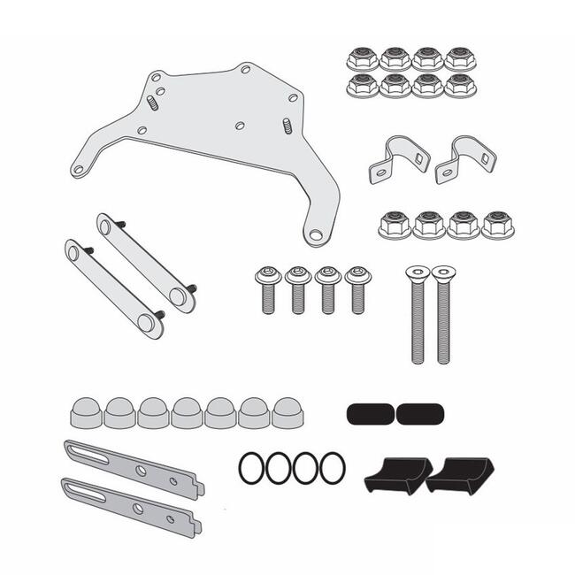 Ktl5108plrkit Kit Attacco Fissaggio Ks250 Tool Box Su Portavaligie Lateralie Klr5108 Kappamoto