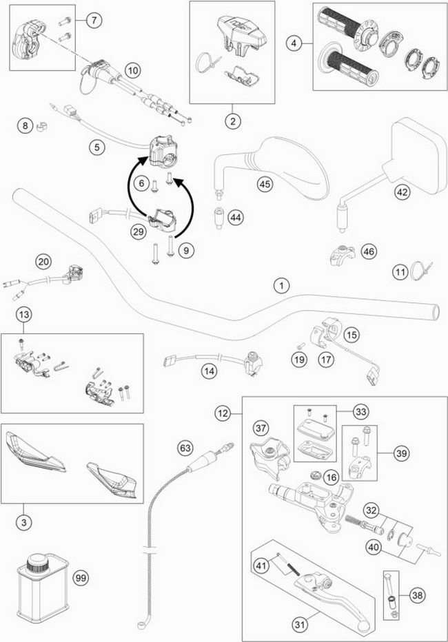 Ktm Cavo Gas Accelleratore Ktm Sx Exc 250 300 Tpi 2019 2020 55702091000