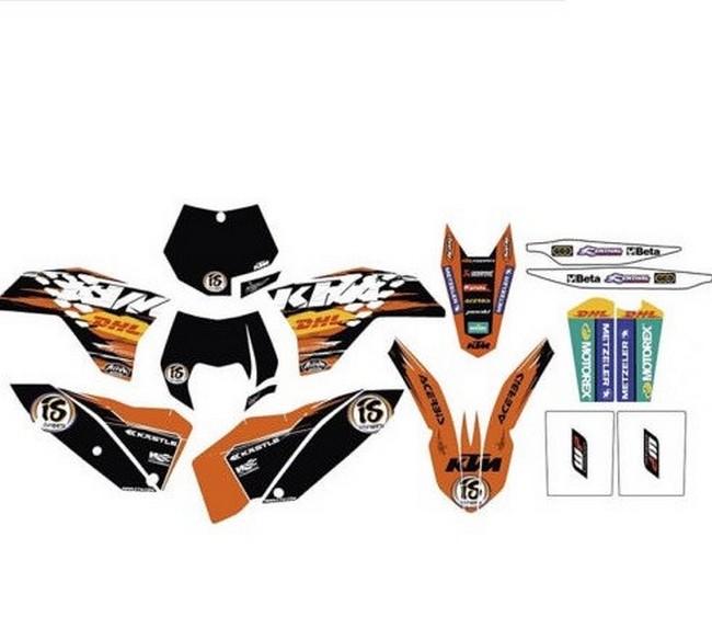 Ktm Stickers Kit Grafiche Enduro Dhl Factory Exc 08/11 Sx 07/10