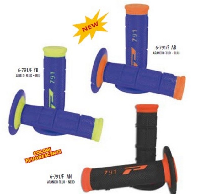 Manopole Progrip Cross Dual Density  Arancio Fluo Blu 6-791/fab