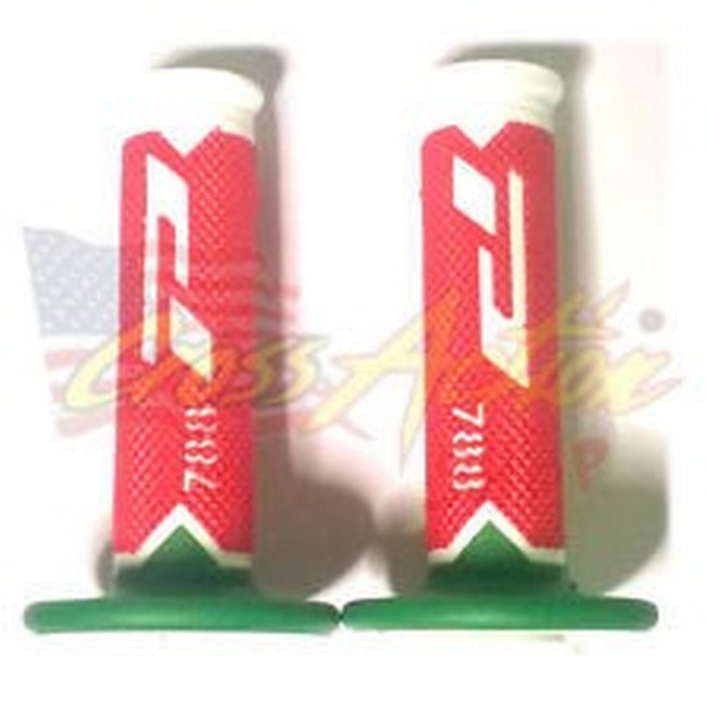 Manopole Progrip Cross Enduro Tripla Densita' Moto 6/788 Wrv  Bianco Rosso Verde