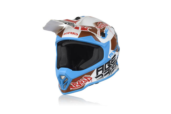 Acerbis Caschi Cross Bianco/blu Bambino