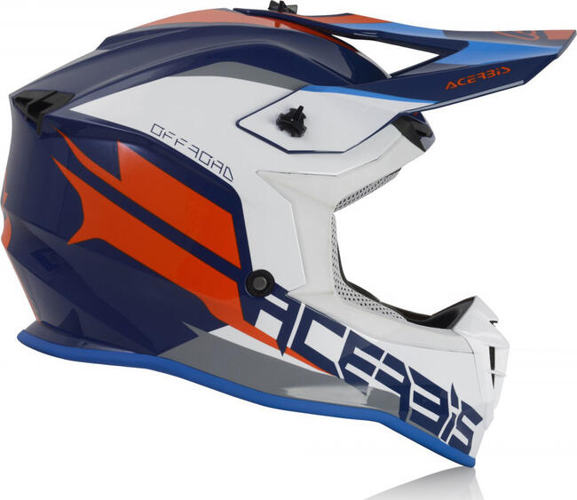 Caschi Cross Bianco/blu Acerbis