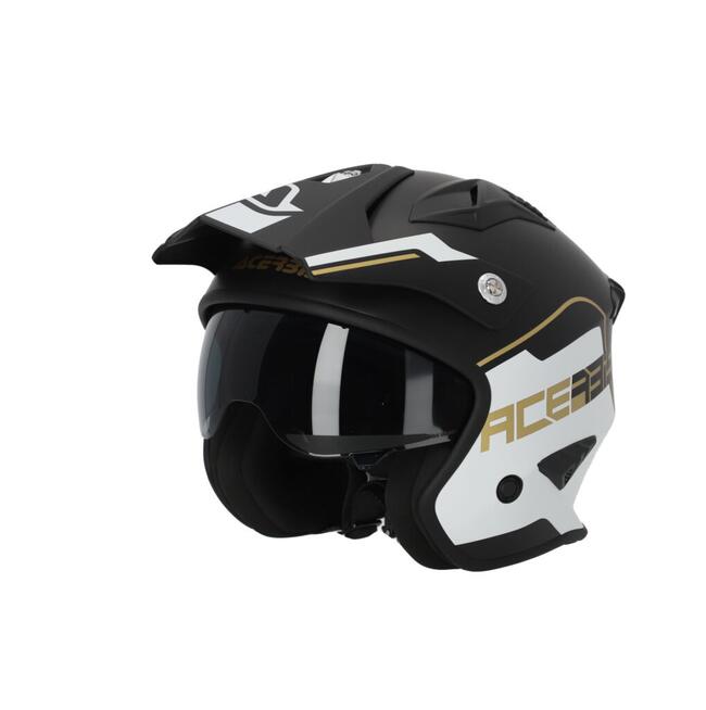 Caschi Jet Nero/bianco/oro Acerbis