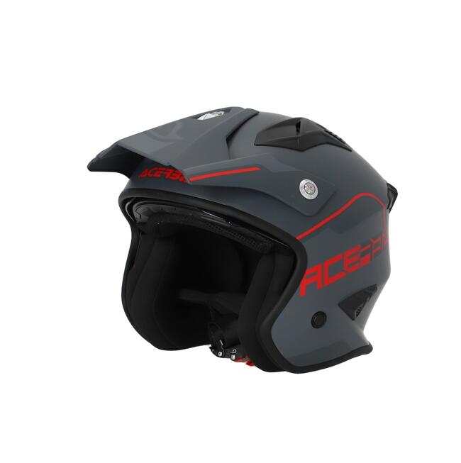 Caschi Jet Grigio/rosso Acerbis