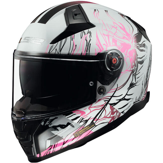 Ls2 Caschi Integrali Bianco/rosa