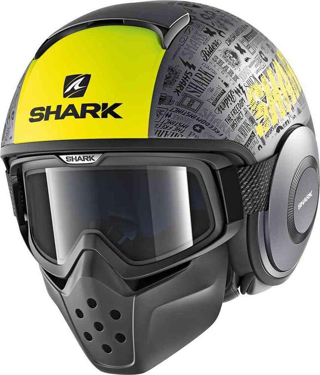 Shark Caschi Jet Grigio/giallo