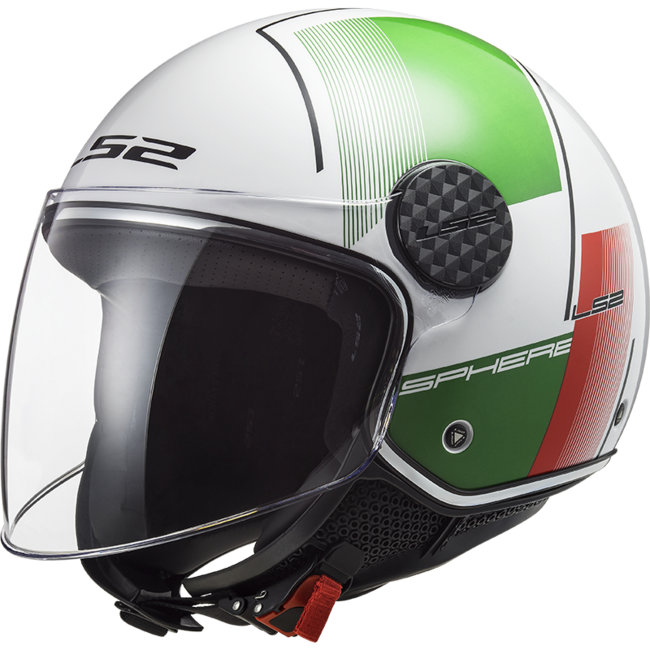 Ls2 Caschi Jet Verde/bianco/rosso